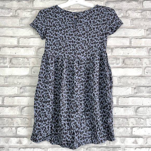 H&M Girls Purple Black Short Sleeve Cheetah Print Dress - Size 7/8 (Girls) - Picture 5 of 10
